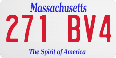 MA license plate 271BV4
