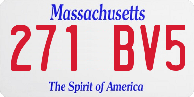 MA license plate 271BV5