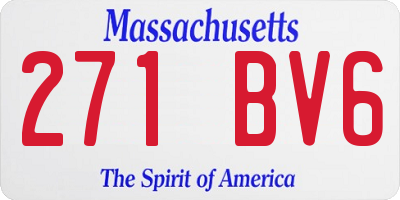 MA license plate 271BV6