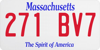MA license plate 271BV7