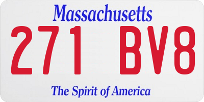 MA license plate 271BV8