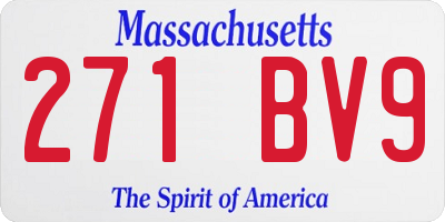 MA license plate 271BV9