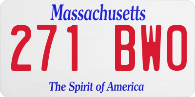 MA license plate 271BW0