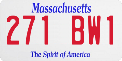MA license plate 271BW1