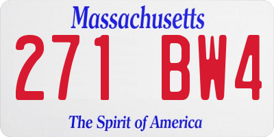 MA license plate 271BW4