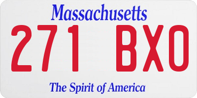MA license plate 271BX0
