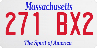 MA license plate 271BX2