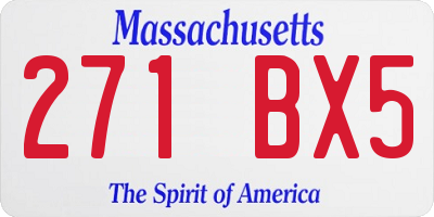 MA license plate 271BX5