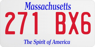 MA license plate 271BX6