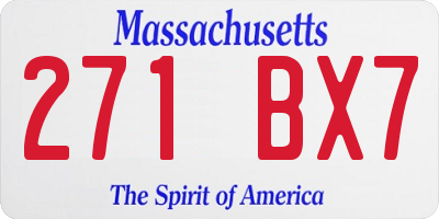 MA license plate 271BX7