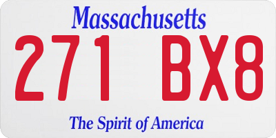 MA license plate 271BX8