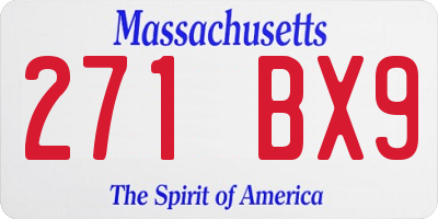MA license plate 271BX9