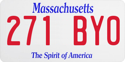 MA license plate 271BY0