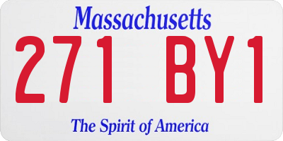 MA license plate 271BY1