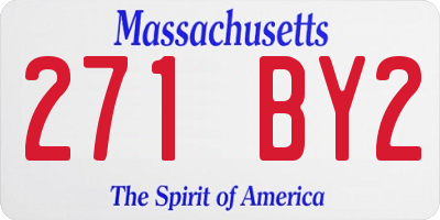 MA license plate 271BY2