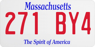 MA license plate 271BY4