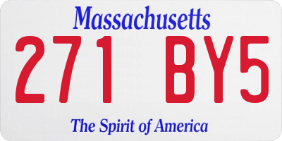 MA license plate 271BY5