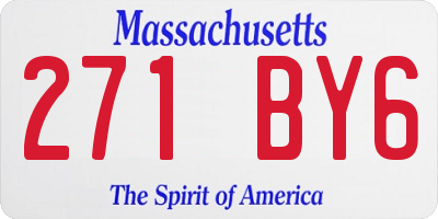 MA license plate 271BY6