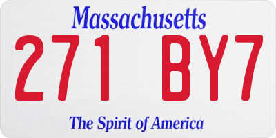 MA license plate 271BY7