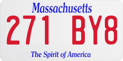 MA license plate 271BY8