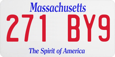 MA license plate 271BY9