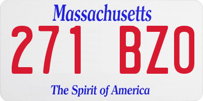 MA license plate 271BZ0