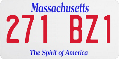 MA license plate 271BZ1