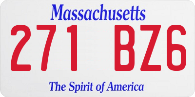 MA license plate 271BZ6