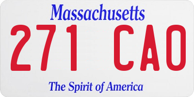 MA license plate 271CA0