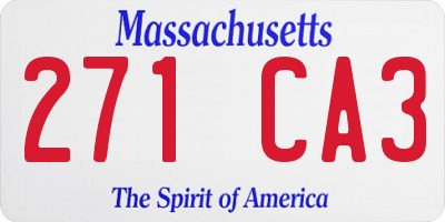 MA license plate 271CA3