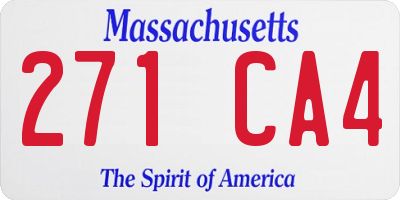 MA license plate 271CA4