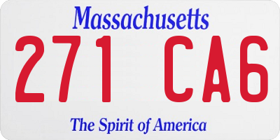 MA license plate 271CA6