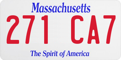 MA license plate 271CA7