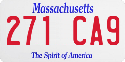 MA license plate 271CA9