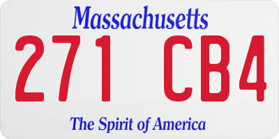 MA license plate 271CB4