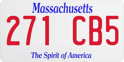 MA license plate 271CB5