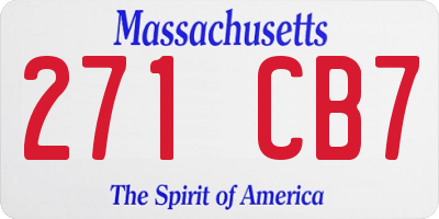 MA license plate 271CB7