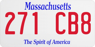 MA license plate 271CB8