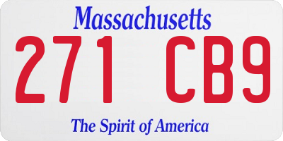 MA license plate 271CB9