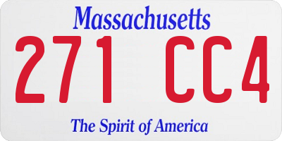 MA license plate 271CC4