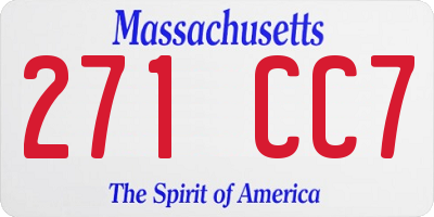 MA license plate 271CC7