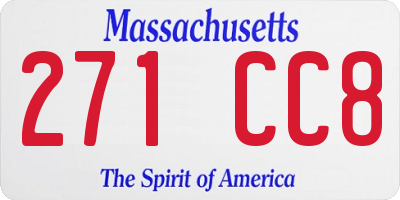 MA license plate 271CC8
