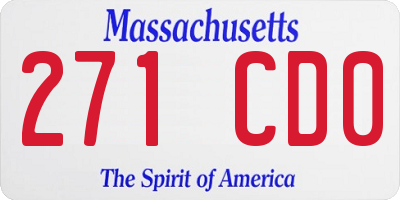 MA license plate 271CD0