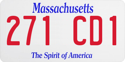 MA license plate 271CD1