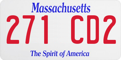 MA license plate 271CD2