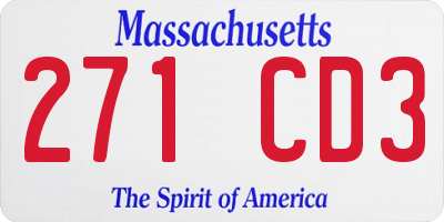 MA license plate 271CD3