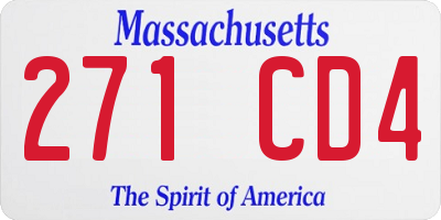 MA license plate 271CD4