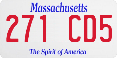 MA license plate 271CD5