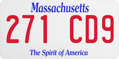 MA license plate 271CD9