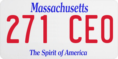 MA license plate 271CE0